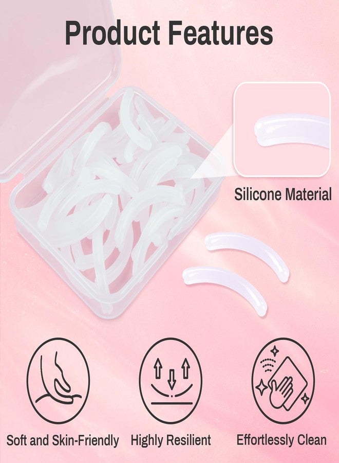 RAQEHO 40pcs Eyelash Curler Refills - Transparent Silicone Eye Lash Curler Rubber Refill Pads Rizador De PestañAs Replacement Pads for Universal Eyelash Curler Eyelashes Accessories with Storage Box - Image 3